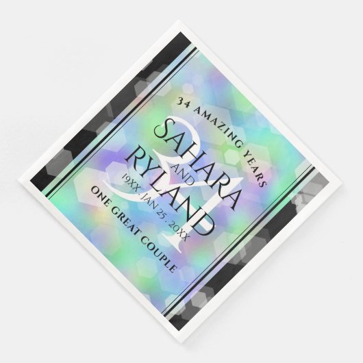 Elegant 34. Opal Hochzeitstag Serviette (Ecke)