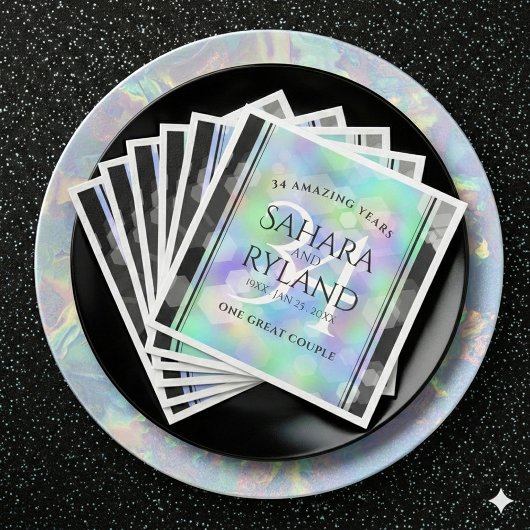 Elegant 34. Opal Hochzeitstag Serviette