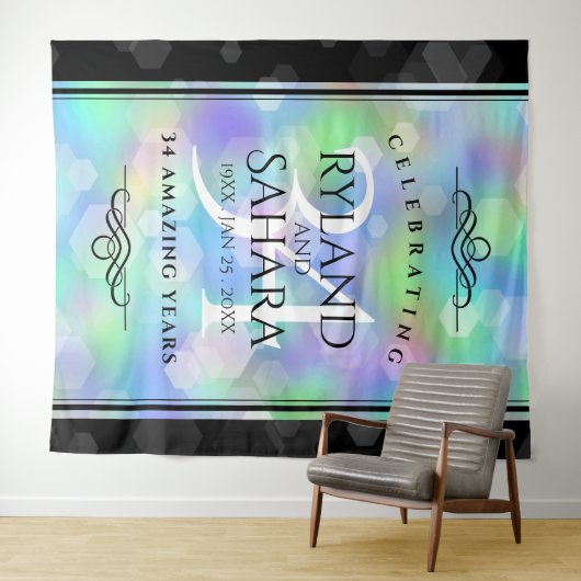 Elegant 34. Opal Hochzeitstag Wandteppich (Beispiel (Horizontal))