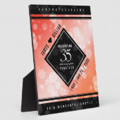 Elegant 35. Coral Wedding Anniversary Plaque Fotoplatte (Seite)