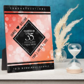 Elegant 35. Coral Wedding Anniversary Plaque Fotoplatte (Seite)
