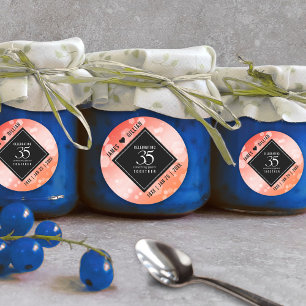 Elegant 35. Geburtstagsfeier der Korallen Runder Aufkleber