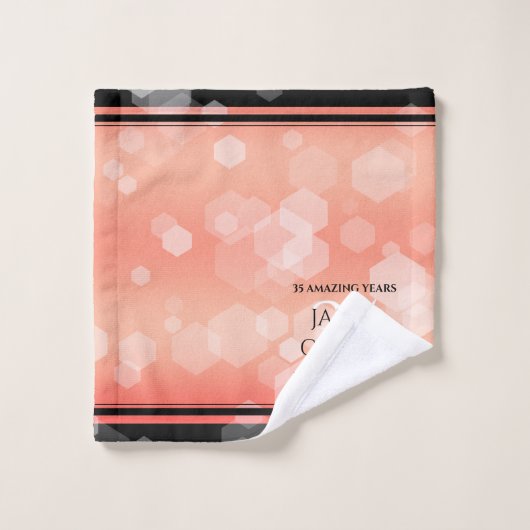 Elegant 35. Korallenhochzeit Badhandtuch Set (Waschlappen)