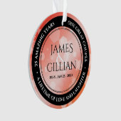 Elegant 35. Korallenhochzeit Ornament (Vorderseite)