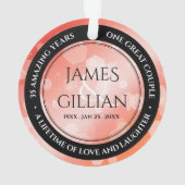 Elegant 35. Korallenhochzeit Ornament (Rückseite)