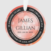 Elegant 35. Korallenhochzeit Ornament (Vorderseite)