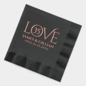Elegant 35th Coral Wedding Anniversary Years Servietten Mit Folie (Links)