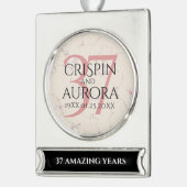 Elegant 37. Alabaster Hochzeitstag Banner-Ornament Silber (Links)