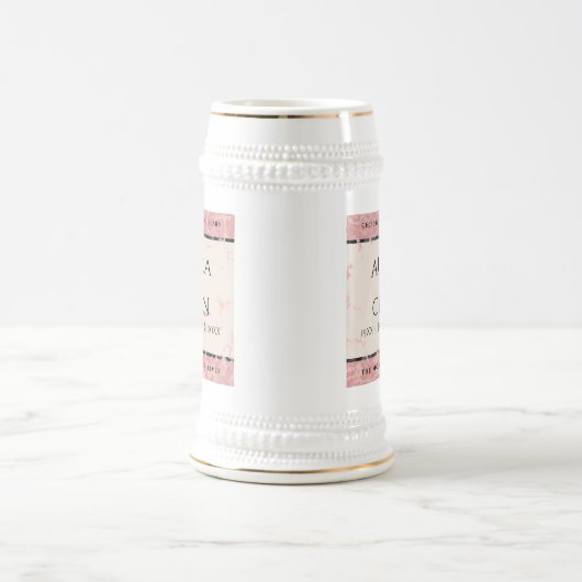 Elegant 37. Alabaster Hochzeitstag Bierglas (Mittel)