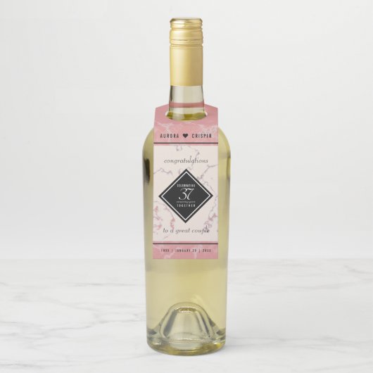 Elegant 37. Alabaster Hochzeitstag Flaschenanhänger (Auf Flasche)