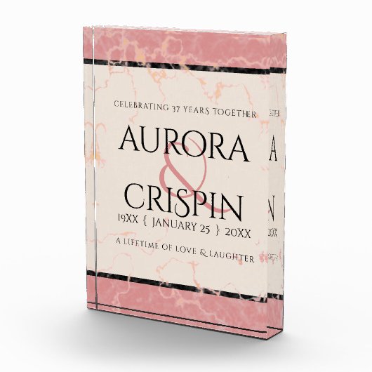 Elegant 37. Alabaster Hochzeitstag Fotoblock (Rechts)