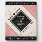 Elegant 37. Alabaster Hochzeitstag Fotoplatte (Vorderseite)