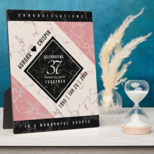 Elegant 37. Alabaster Hochzeitstag Fotoplatte