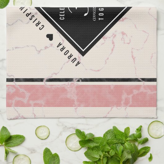 Elegant 37. Alabaster Hochzeitstag Geschirrtuch (Gefaltet)