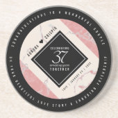 Elegant 37. Alabaster Hochzeitstag Getränkeuntersetzer (Vorne)