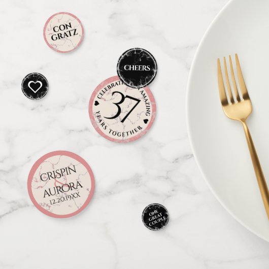 Elegant 37. Alabaster Hochzeitstag Konfetti (Gruppe)