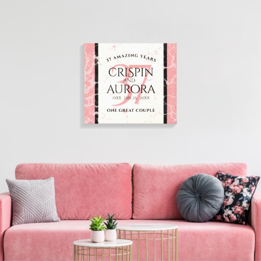 Elegant 37. Alabaster Hochzeitstag Leinwanddruck (Insitu (Wohnzimmer))