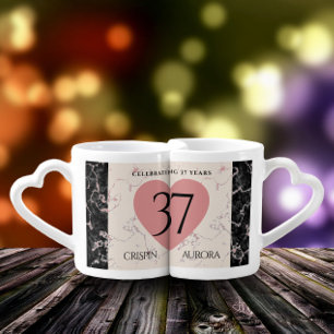 Elegant 37. Alabaster Hochzeitstag Liebestassen
