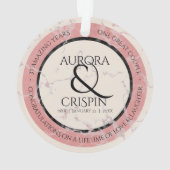 Elegant 37. Alabaster Hochzeitstag Ornament (Rückseite)