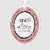 Elegant 37. Alabaster Hochzeitstag Ornament (Vorderseite)