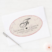 Elegant 37. Alabaster Hochzeitstag Ovaler Aufkleber (Umschlag)