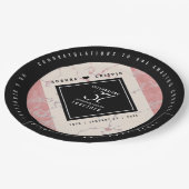 Elegant 37. Alabaster Hochzeitstag Pappteller (Schrägansicht)