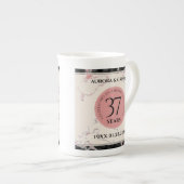 Elegant 37. Alabaster Hochzeitstag Porzellantasse (Vorderseite Rechts)