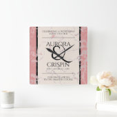 Elegant 37. Alabaster Hochzeitstag Quadratische Wanduhr (Zuhause)