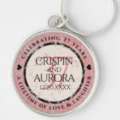 Elegant 37. Alabaster Hochzeitstag Schlüsselanhänger (Vorne)