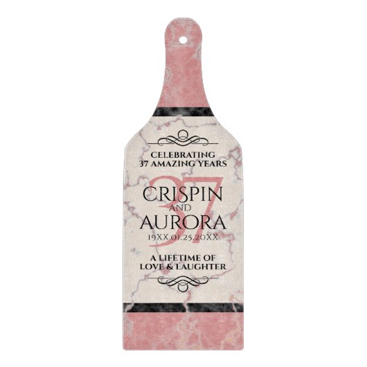 Elegant 37. Alabaster Hochzeitstag Schneidebrett (Vorderseite)