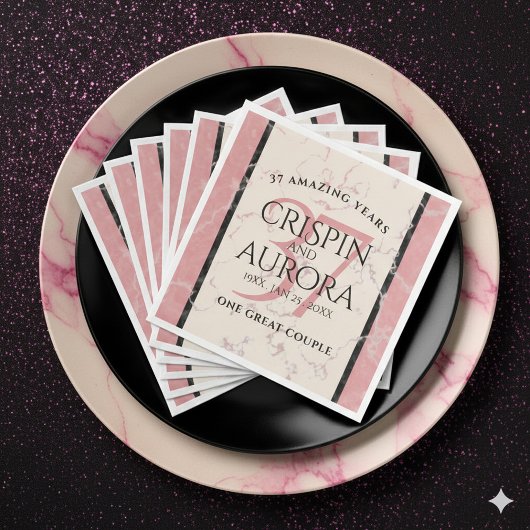 Elegant 37. Alabaster Hochzeitstag Serviette