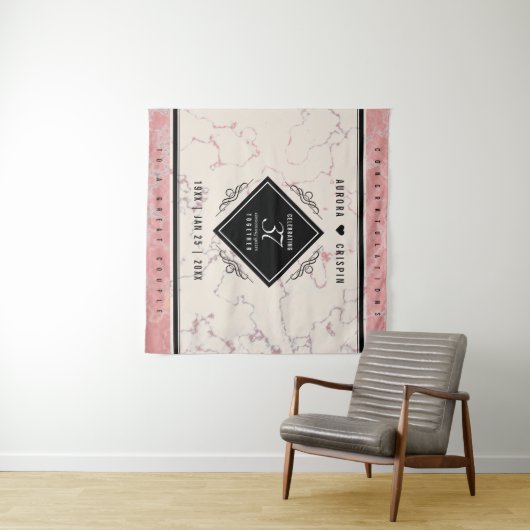 Elegant 37. Alabaster Hochzeitstag Wandteppich (Beispiel (Horizontal))