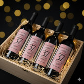 Elegant 37. Alabaster Hochzeitstag Weinetikett