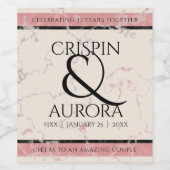 Elegant 37th Alabaster Wedding Anniversary Weinetikett (Einzelnes Label)