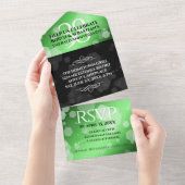 Elegant 38. Emerald Wedding Jubiläum All In One Einladung (Abreißen)