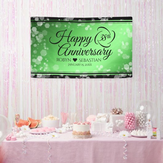 Elegant 38. Emerald Wedding Jubiläum Banner (Party)