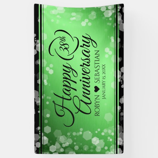 Elegant 38. Emerald Wedding Jubiläum Banner (Vertikal)