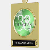 Elegant 38. Emerald Wedding Jubiläum Banner-Ornament Gold (Links)