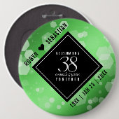 Elegant 38. Emerald Wedding Jubiläum Button (Vorne & Hinten)