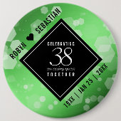 Elegant 38. Emerald Wedding Jubiläum Button (Vorderseite)