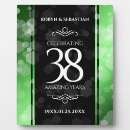 Elegant 38. Emerald Wedding Jubiläum Fotoplatte
