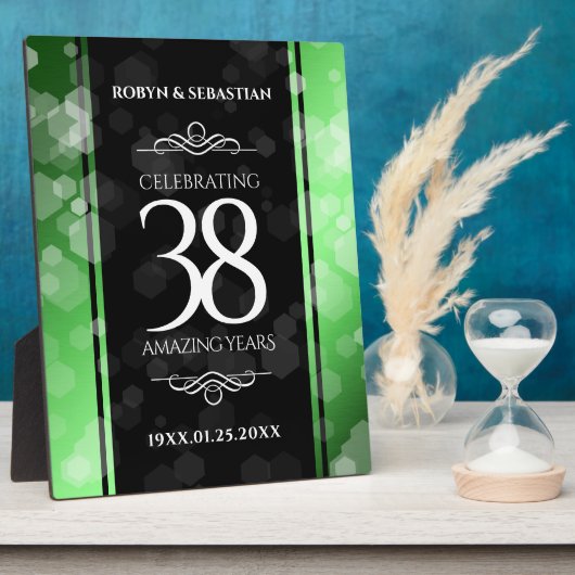 Elegant 38. Emerald Wedding Jubiläum Fotoplatte (Seite)