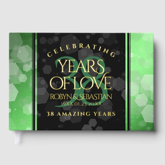 Elegant 38. Emerald Wedding Jubiläum Gästebuch (Vorderseite)