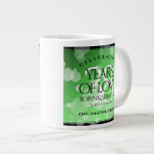 Elegant 38. Emerald Wedding Jubiläum Jumbo-Tasse (Vorderseite Rechts)