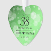 Elegant 38. Emerald Wedding Jubiläum Ornament (Vorderseite)