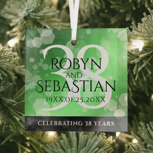 Elegant 38. Emerald Wedding Jubiläum Ornament Aus Glas (Insitu)