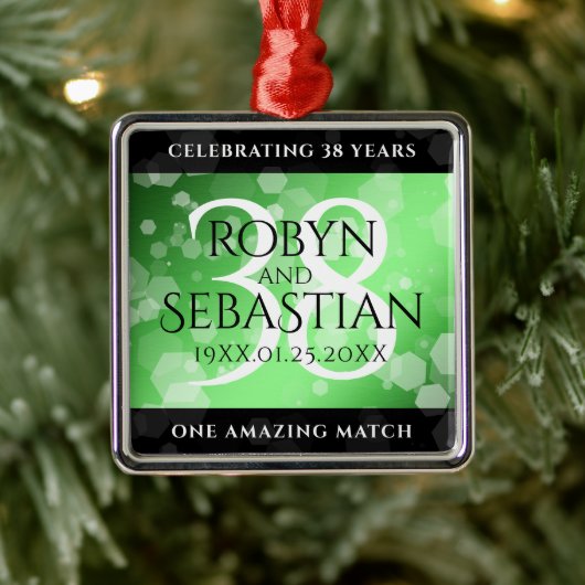 Elegant 38. Emerald Wedding Jubiläum Ornament Aus Metall (Baum)