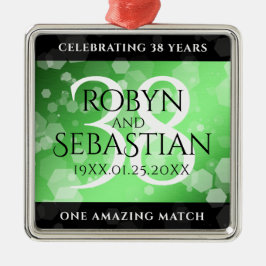 Elegant 38. Emerald Wedding Jubiläum Ornament Aus Metall