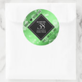 Elegant 38. Emerald Wedding Jubiläum Runder Aufkleber (Tasche)
