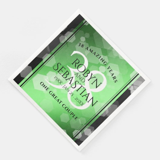 Elegant 38. Emerald Wedding Jubiläum Serviette (Ecke)